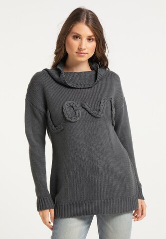 IZIA Oversized Sweater in Grey: front