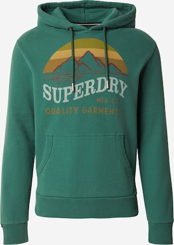 Superdry & Co Sweatshirt 'OUTDOORS MOUNTAIN' in Groen: voorkant