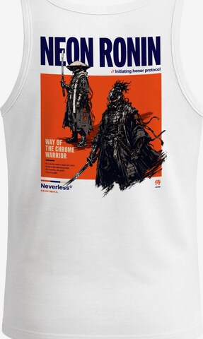Neverless Shirt 'Neon Ronin' in White: front
