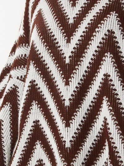 Happiness İstanbul Pull-over oversize en brun foncé / blanc, Vue avec produit