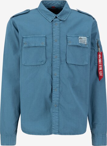 ALPHA INDUSTRIES Regular fit Overhemd in Blauw: voorkant