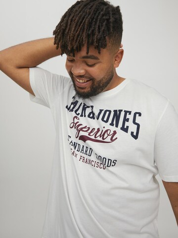 Jack & Jones Plus - Camiseta en blanco