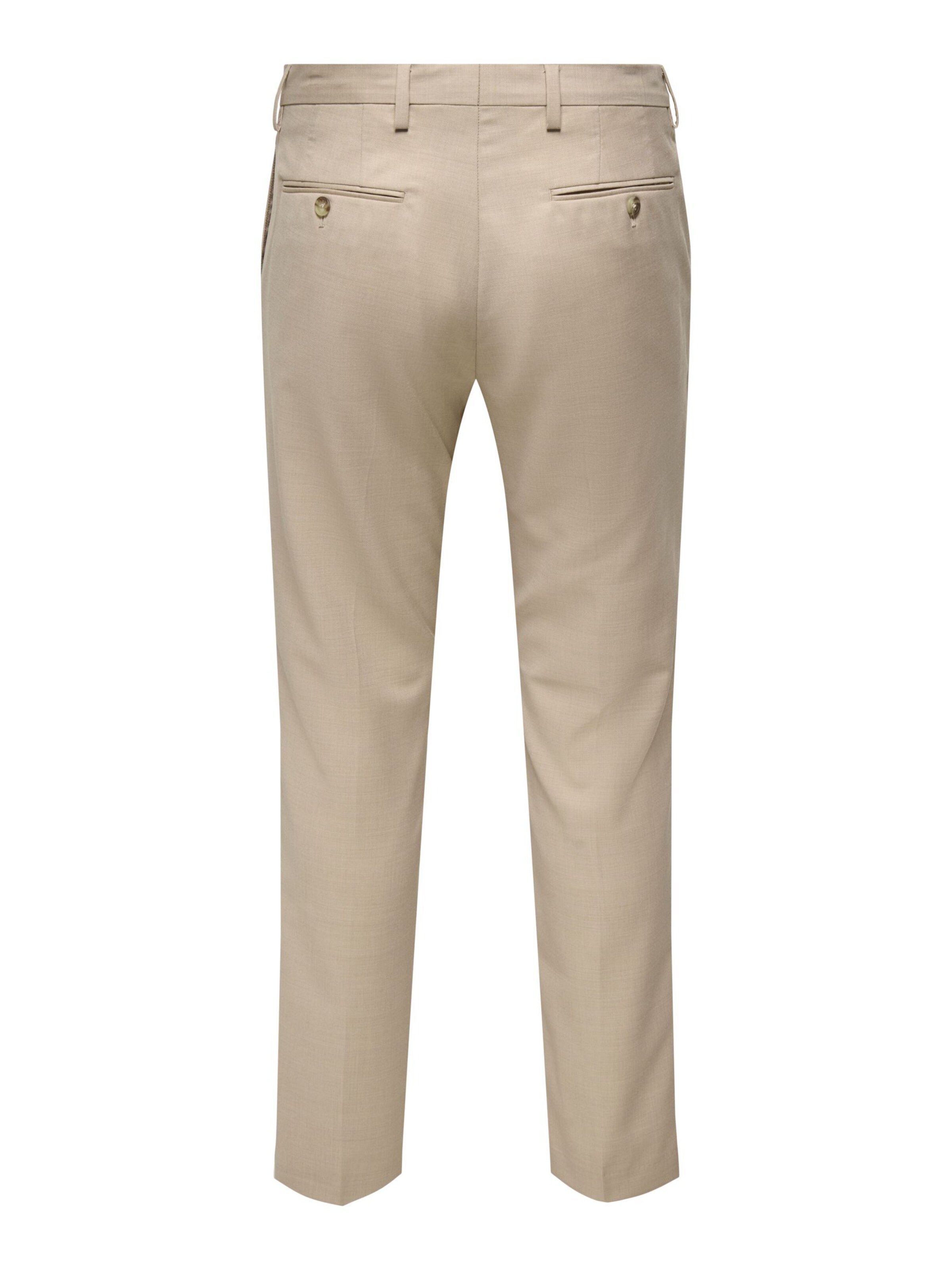 Only & Sons Slim fit Pleat-Front Pants 'KYLE' in Beige
