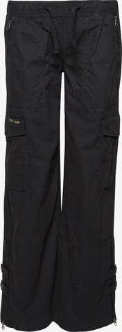 Superdry Wide Leg Cargohose in Schwarz: predná strana