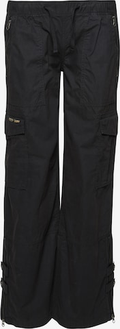 Wide Leg Pantalon cargo Superdry en noir : devant