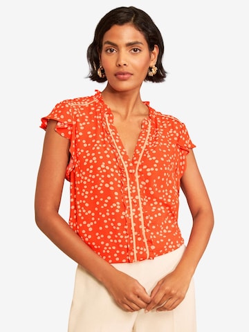 Camicia da donna di love & roses in arancione: frontale