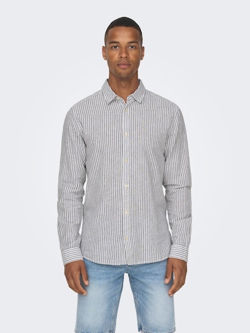 Only & Sons - Regular Fit Camisa 'Caiden' em azul: frente