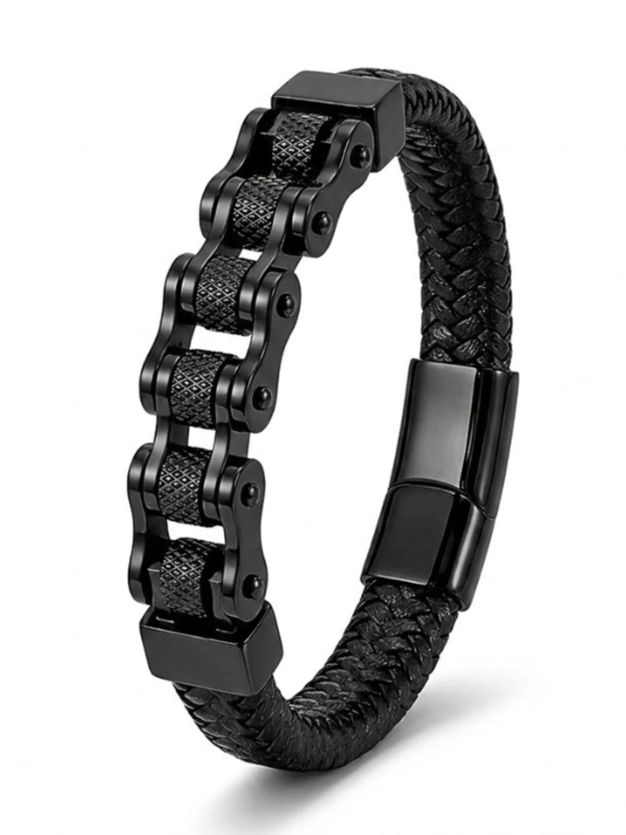 Bracelet 'BLACK CHAIN' UNIQAL en noir : devant
