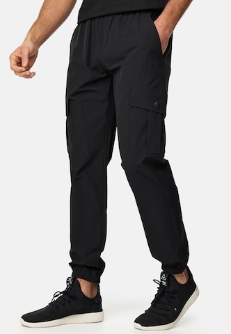 INDICODE JEANS Tapered Cargo Pants 'Landie' in Black