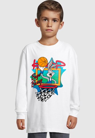 ABSOLUTE CULT Shirt 'Looney Tunes - Bugs Hoops' in White: front