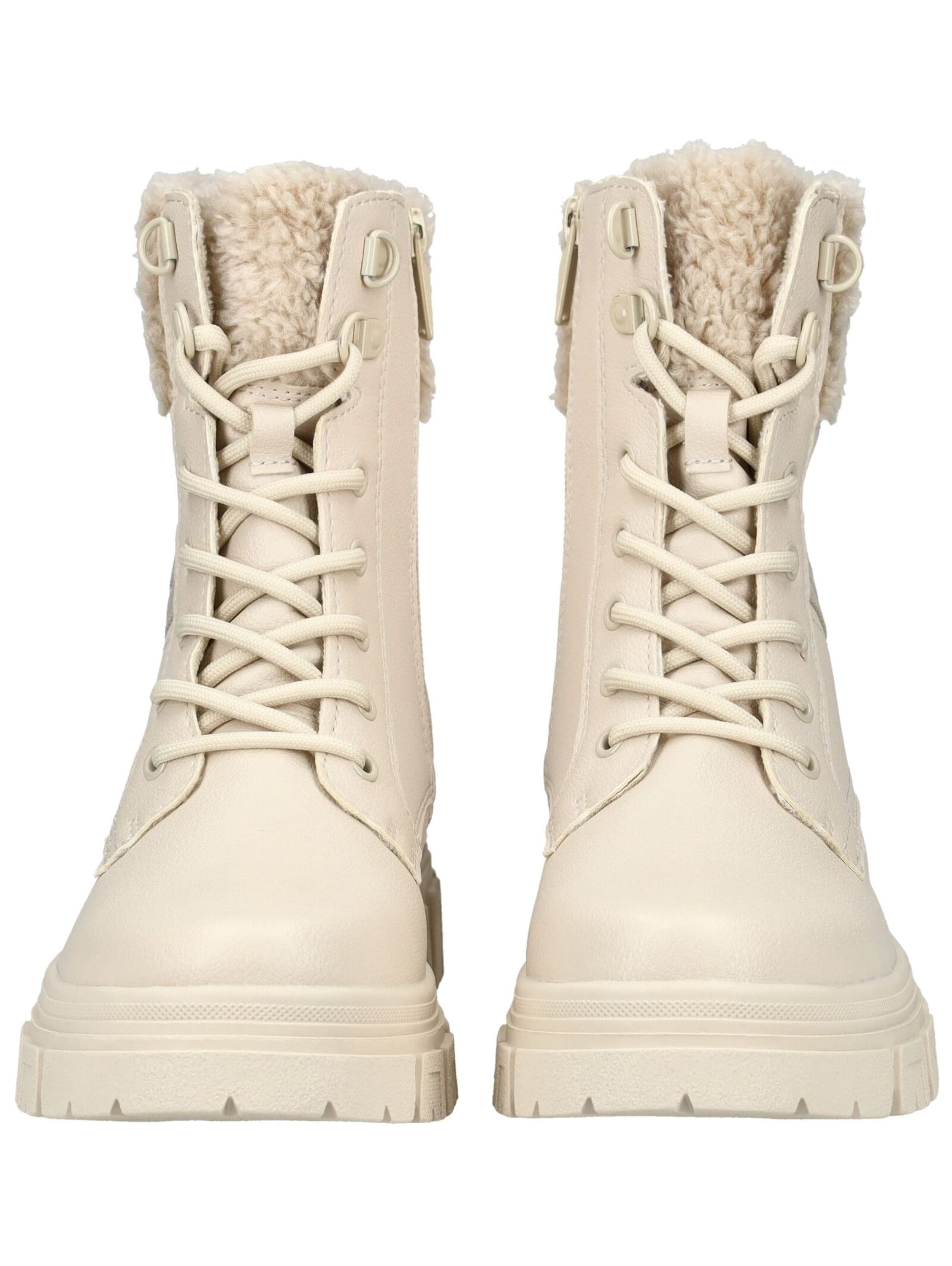 TOM TAILOR Schnürstiefelette in Beige