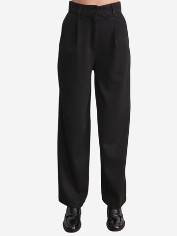 MixRay Wide leg Pleat-front trousers in Black: front
