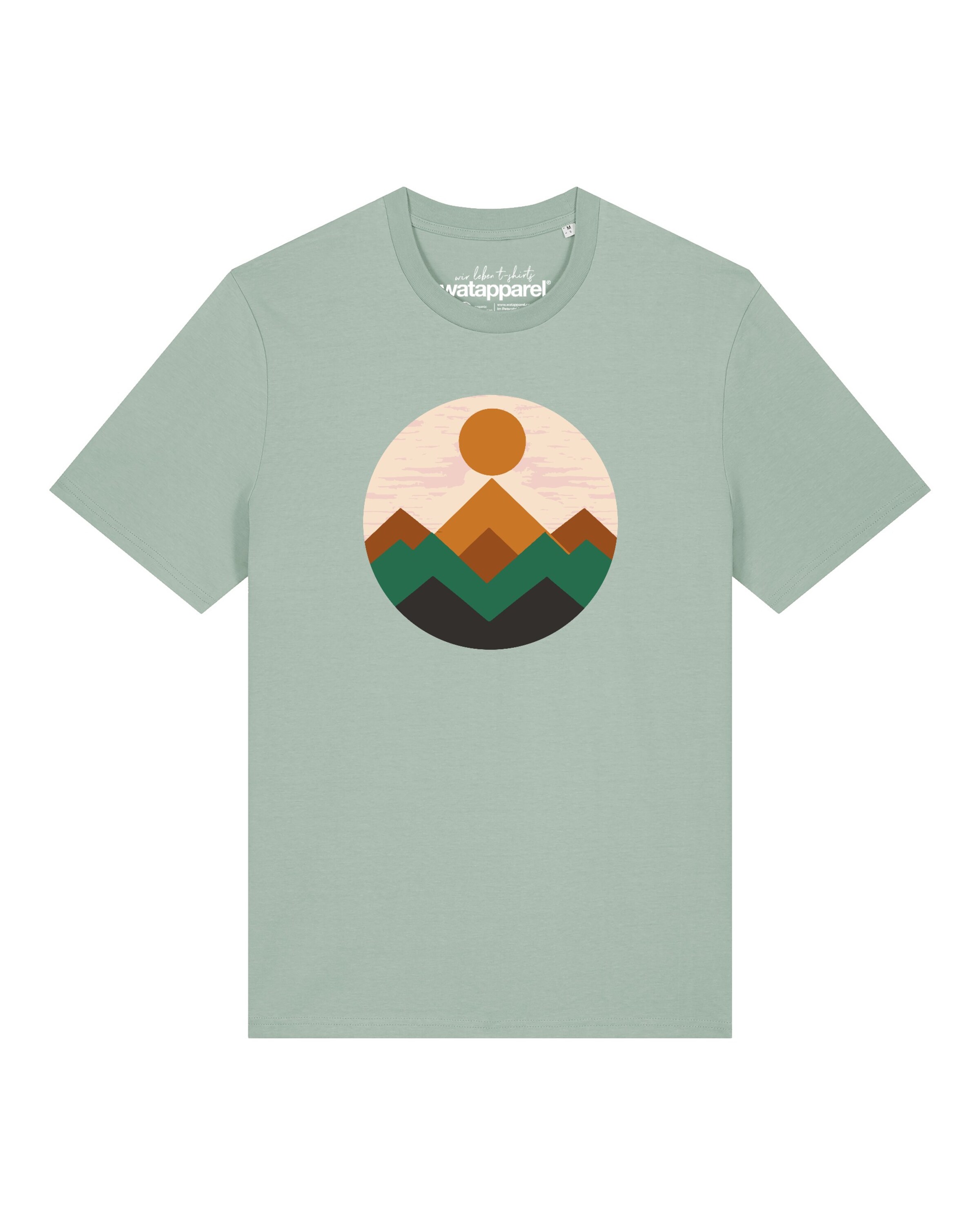 Watapparel T-Shirt 'Geometric Landscape 2' in Grün: Vorderseite