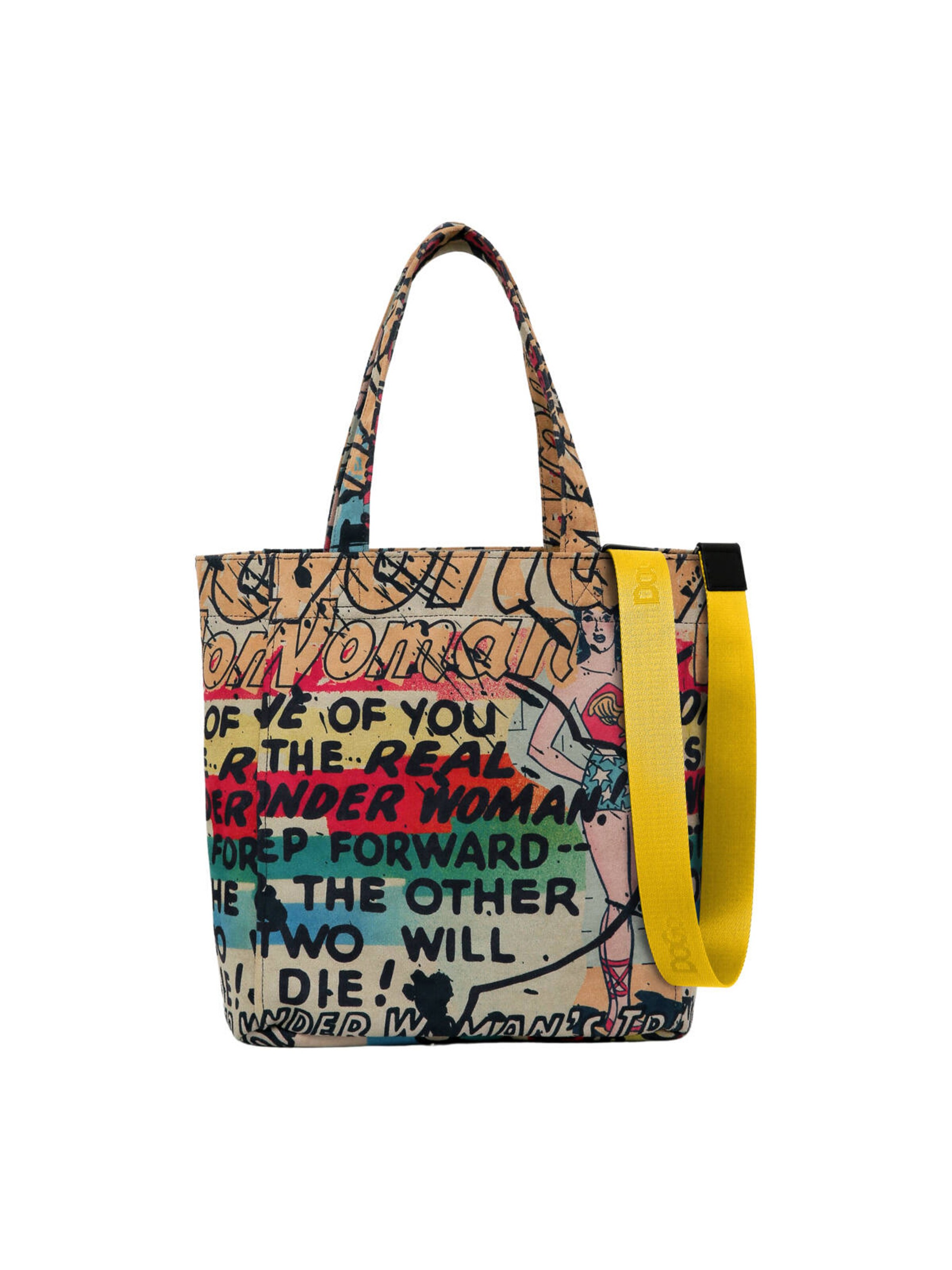 DOGO Shopper 'DOGO Umhängetasche Tag Bag - Wonder Woman WB' in Beige: front