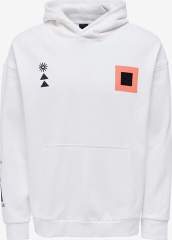 Only & Sons Sweatshirt 'LENNY' in Wit: voorkant