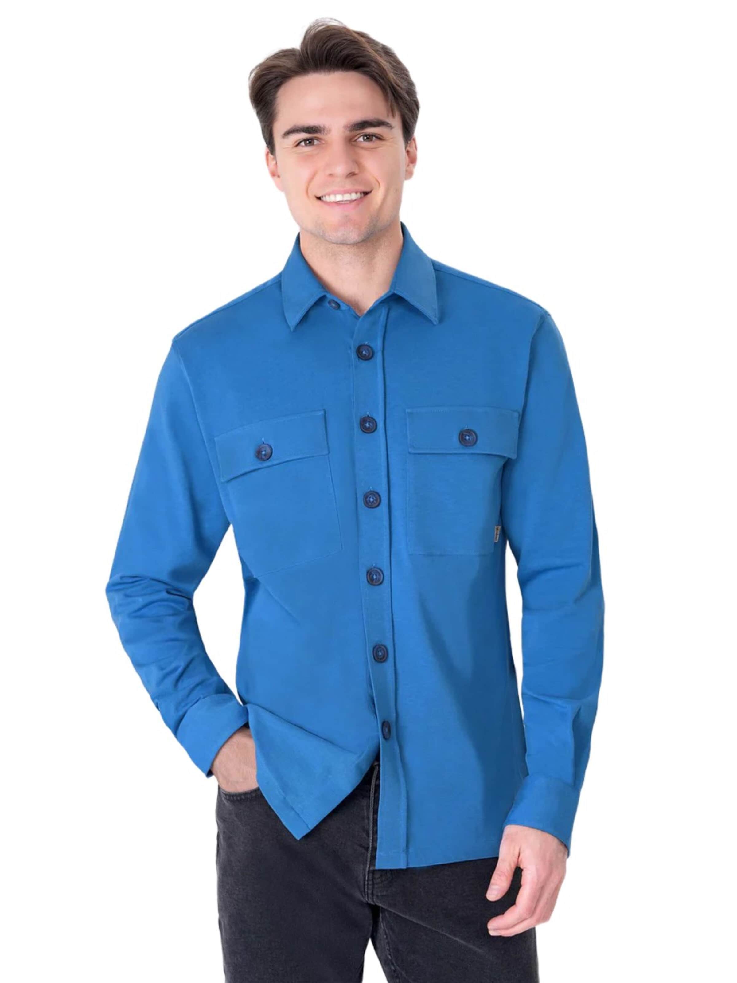 UNIQVIBE Regular fit Shirt in Blauw: voorkant