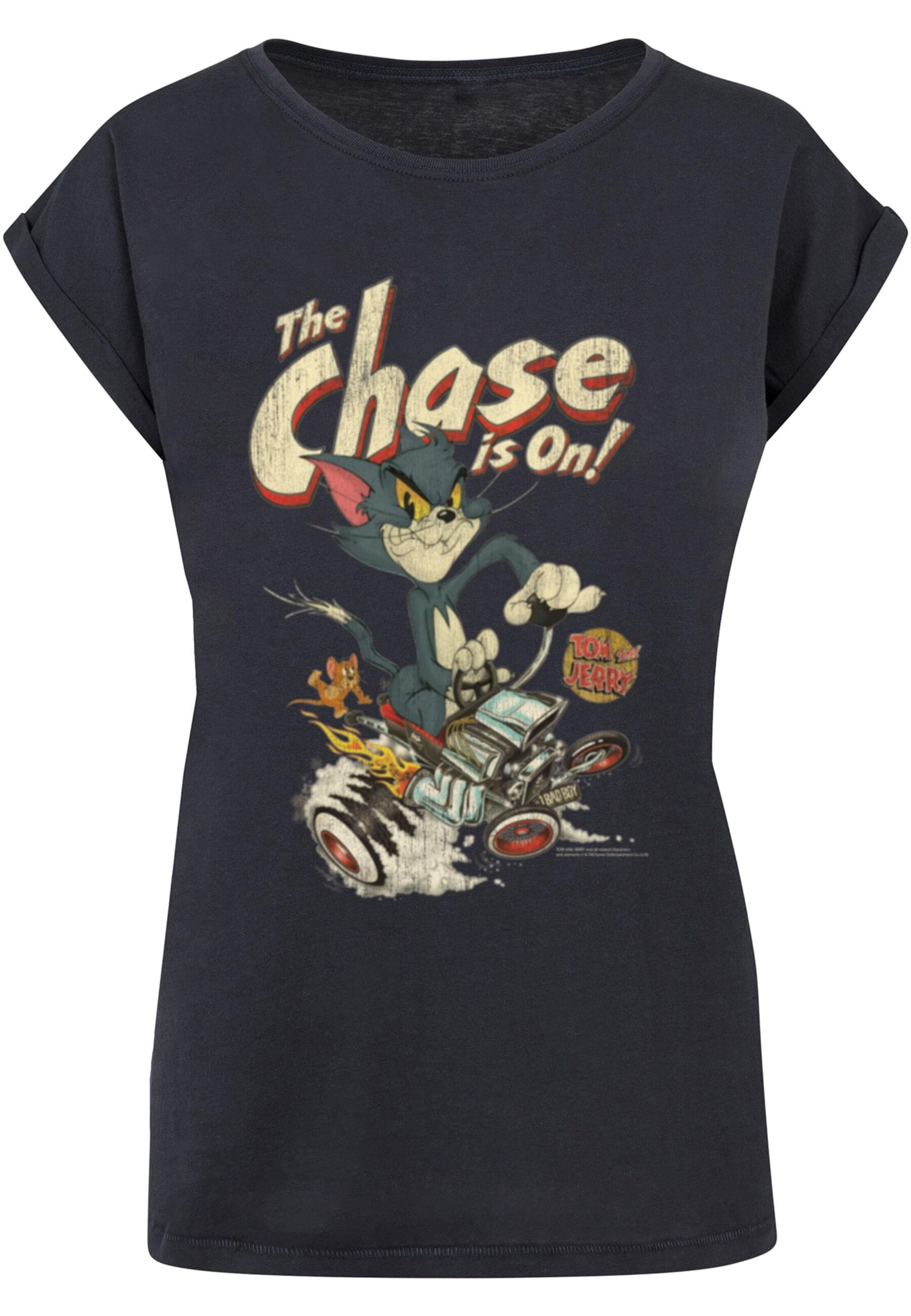 ABSOLUTE CULT Shirt 'Tom and Jerry - The Chase Is On' in Blue: front