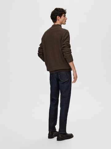 SELECTED HOMME Sweater 'THIM' in Brown