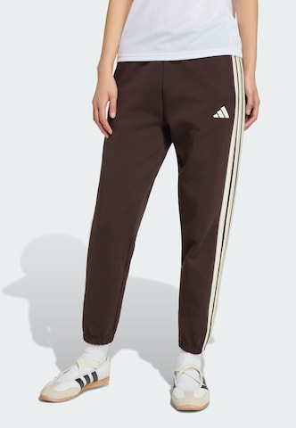 Effilé Pantalon de sport 'Stadium' ADIDAS SPORTSWEAR en marron : devant