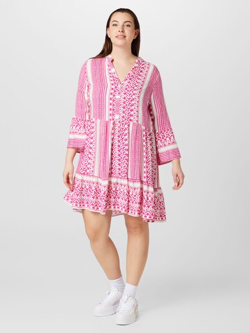 ONLY Carmakoma Shirt Dress 'MARRAKESH' in Pink: front