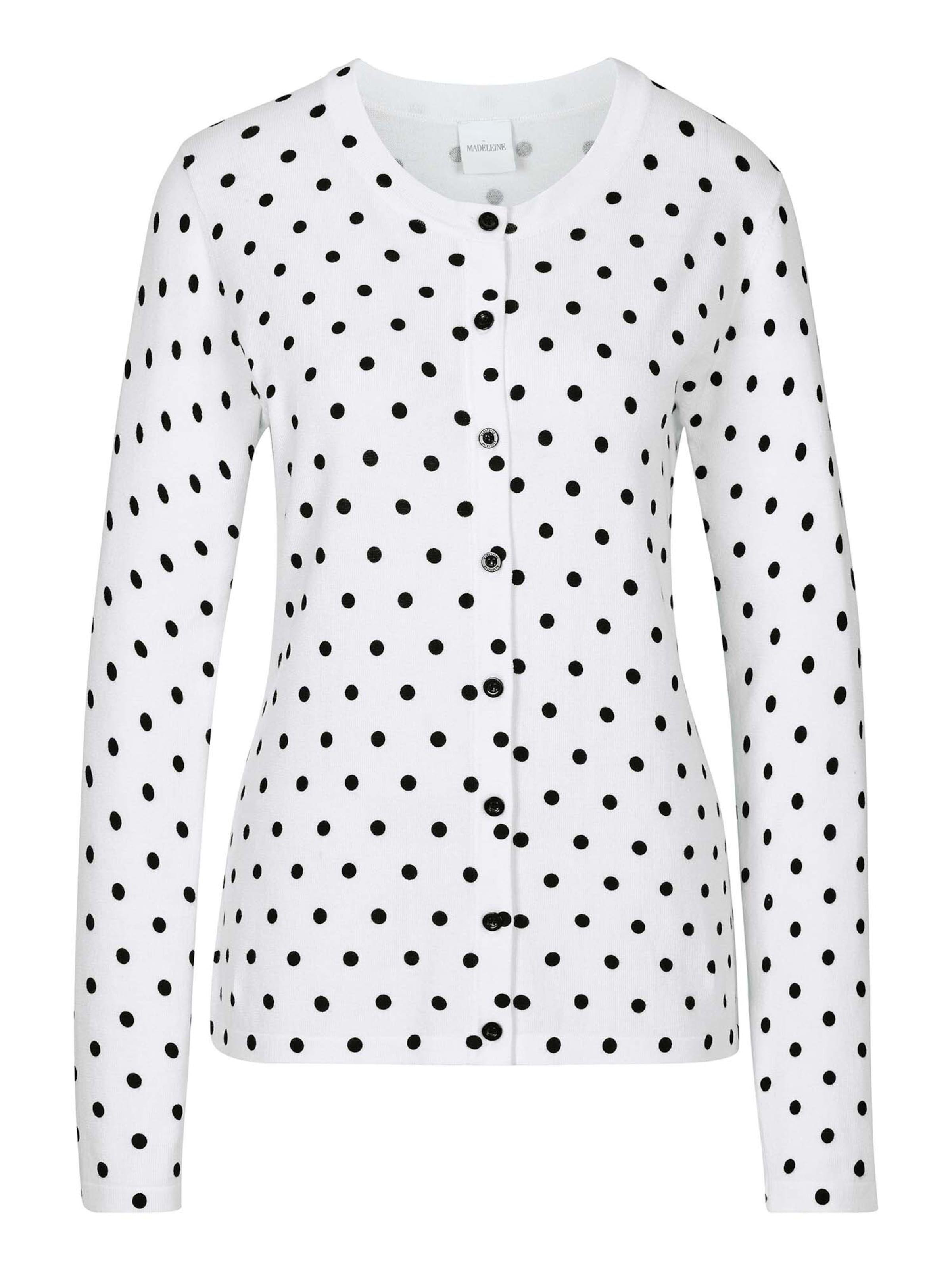 MADELEINE Gebreid vest in Wit: voorkant