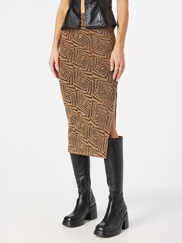 Nasty Gal Skirt in Brown: front