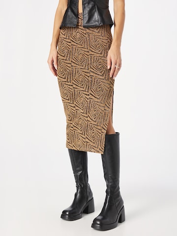 Nasty Gal Skirt in Brown: front