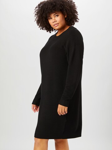 KAFFE CURVE Knit dress 'KCbell' in Black: front