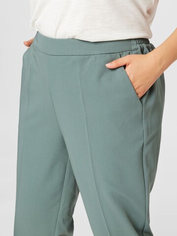 KAFFE CURVE Regular Trousers with creases 'Sakira' in Green