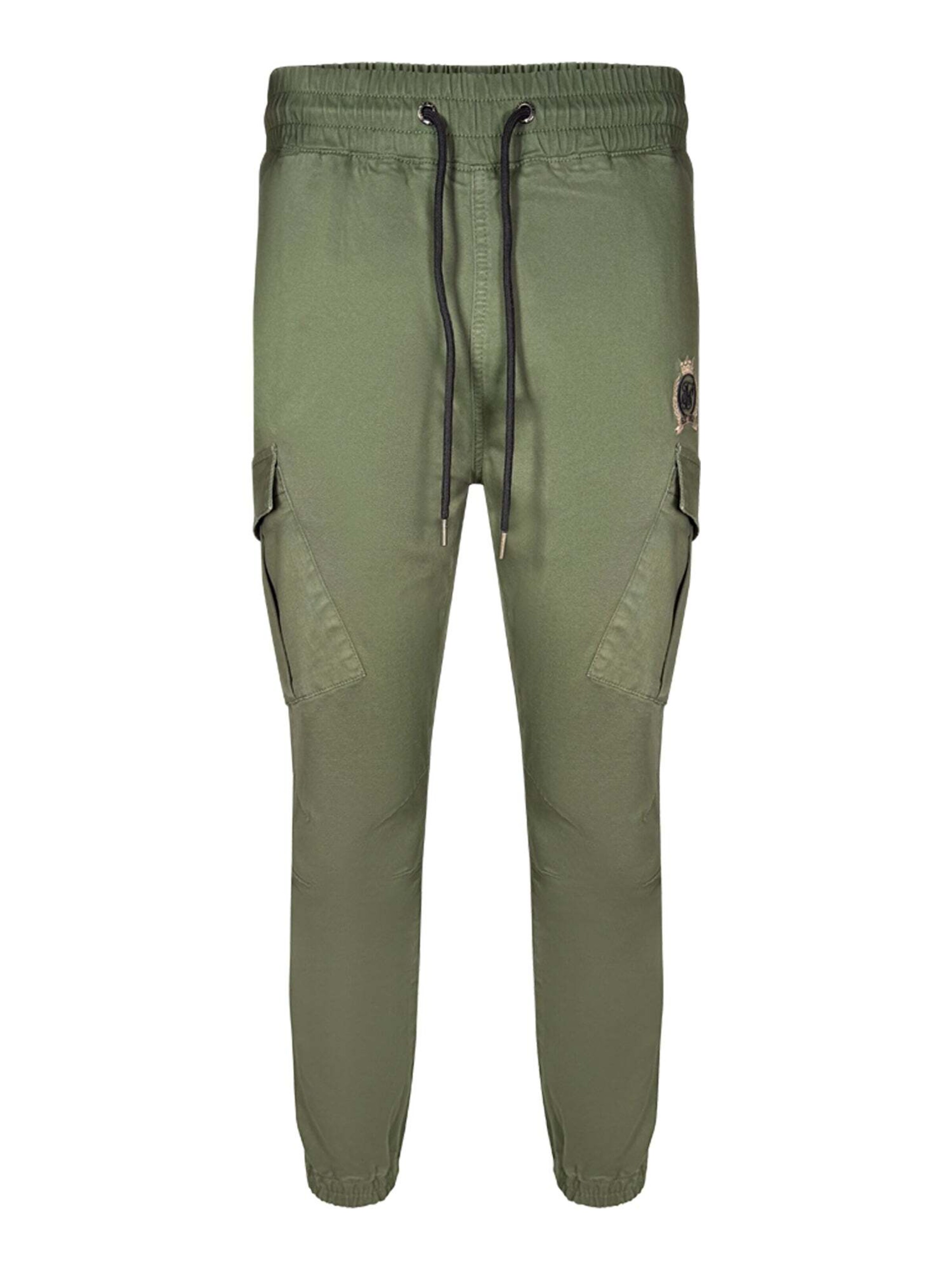 SikSilk Regular Sporthose 'Slim Fit Cargos'‌‌‌ in Grün