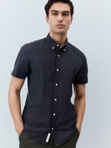 Next Regular fit Button Up Shirt in Grey: front
