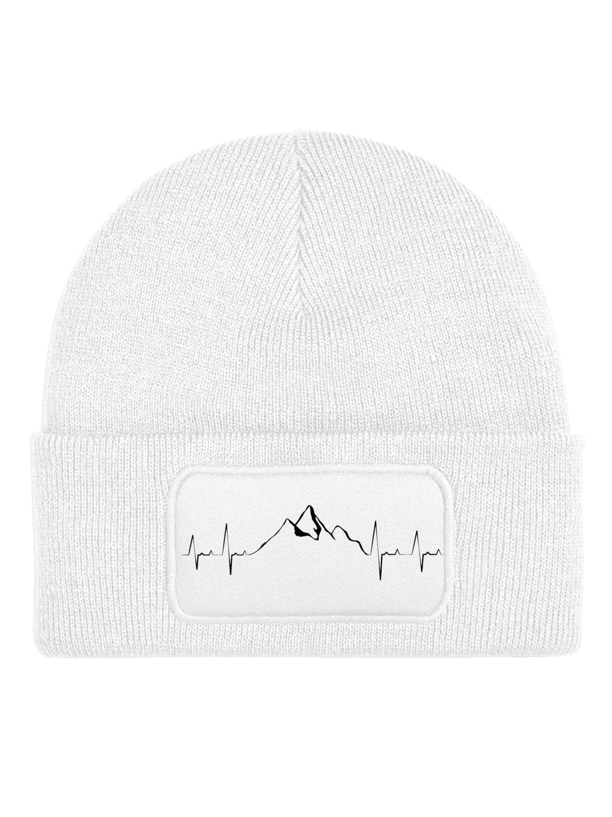 Youth Designz Beanie 'Heartbeat Mountain' in White: front