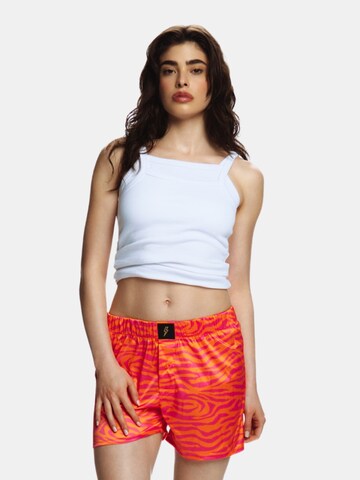 EKCENTRIK Loosefit Hose 'Wild Sunrise'‌ in Rot: Vorderseite