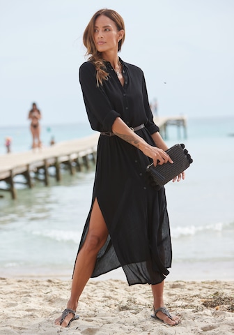 Abito camicia di LASCANA in nero: frontale