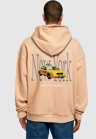 Sweat-shirt 'NY Taxi' MT Upscale en beige