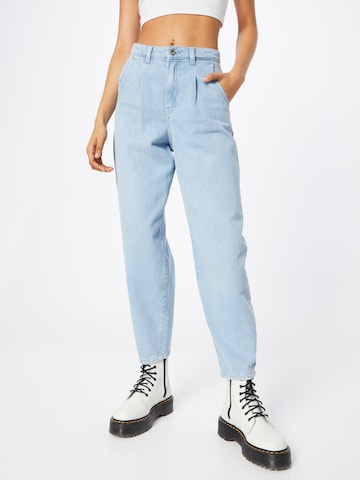 Dorothy Perkins Loose fit Pleated Jeans in Blue: front