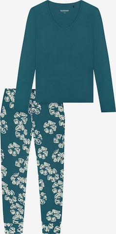 SCHIESSER Pyjama 'Modern Nightwear' in Groen: voorkant