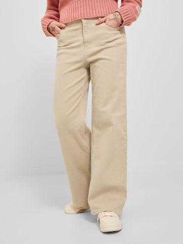 JJXX Flared Broek 'AJA' in Beige: voorkant