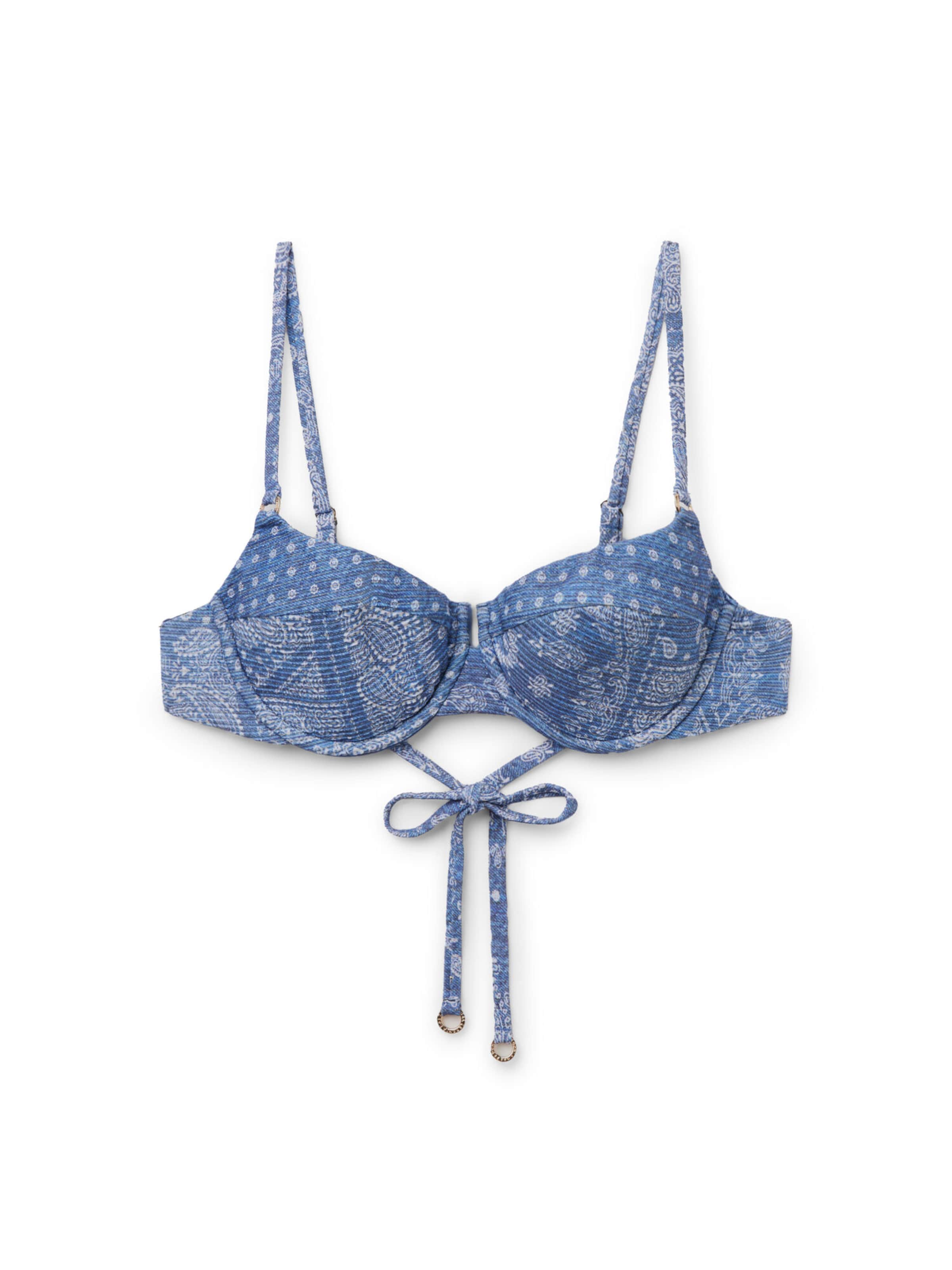 CALZEDONIA Push-up Bikinitop 'Paisley' in Blau: Vorderseite