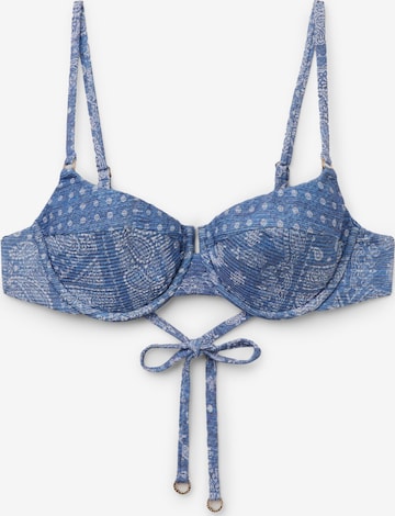 CALZEDONIA Push-up Bikinitop 'Paisley' in Blau: Vorderseite