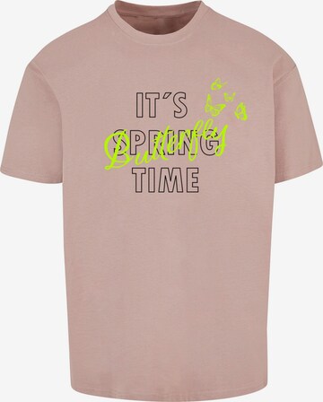 Merchcode Shirt 'Its Spring Time' in Roze: voorkant
