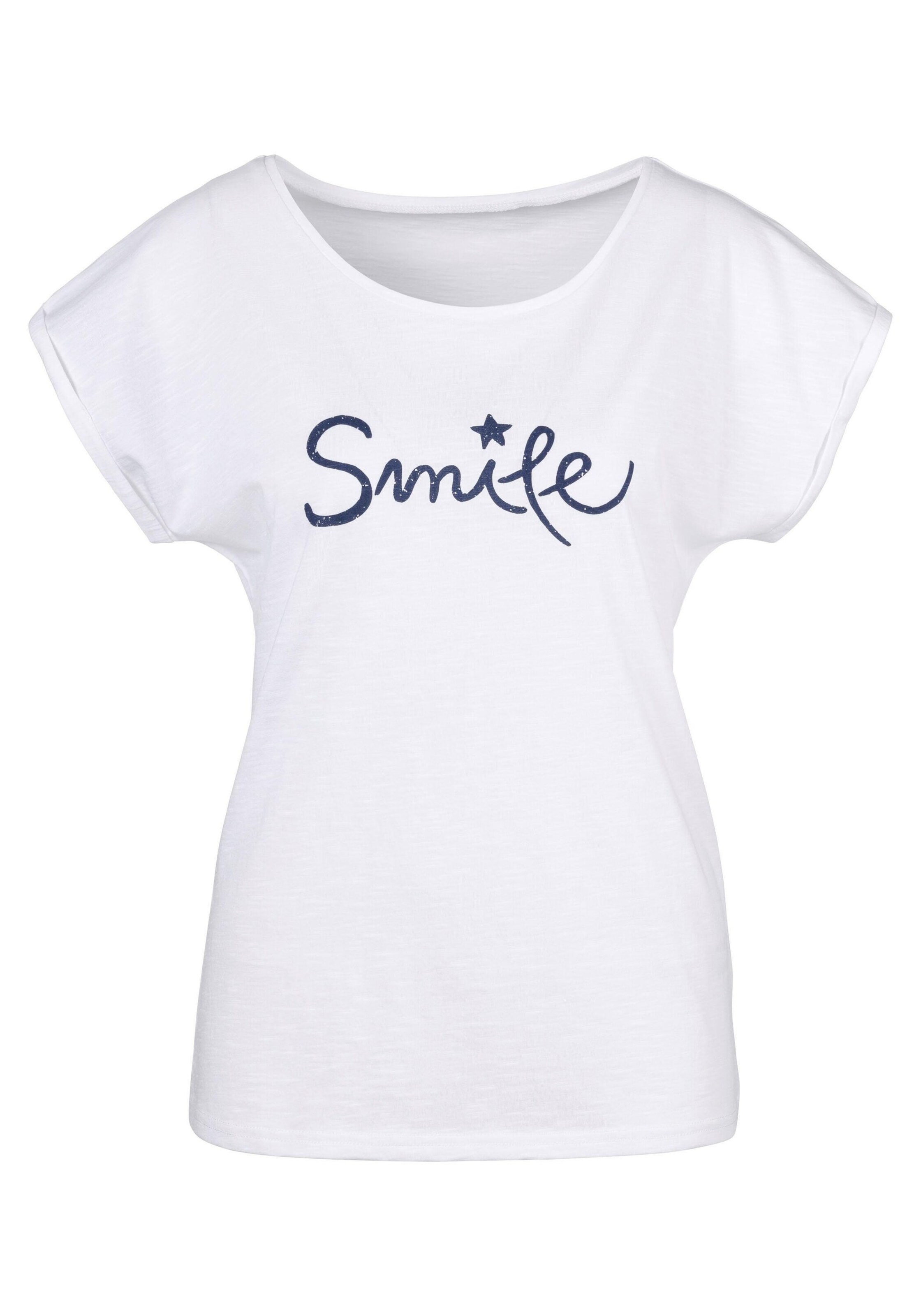 T-shirt BEACH TIME en blanc : devant