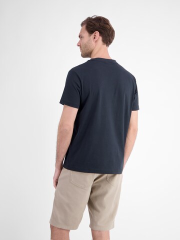 LERROS Lässiges, unifarbenes T-Shirt aus reiner Baumwolle mit Print in Blau