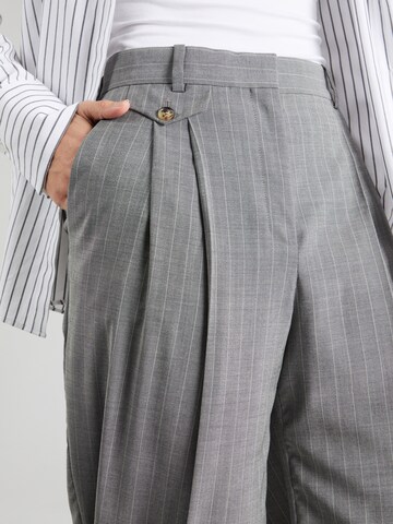 BOSS Loose fit Pleat-front trousers 'Tetiama' in Grey