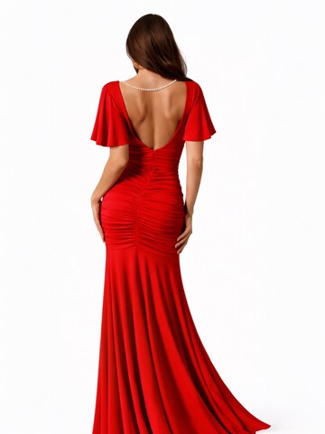 Elena Athanasiadou Avondjurk 'Athenian Grace (Red)' in Rood