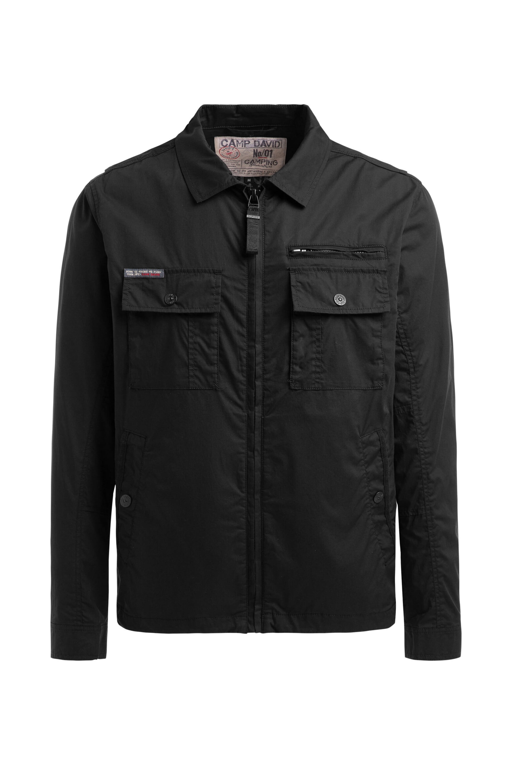 CAMP DAVID Between-Season Jacket in Black: front