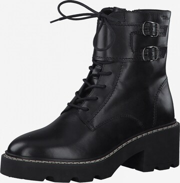 TAMARIS Lace-Up Ankle Boots in Black: front