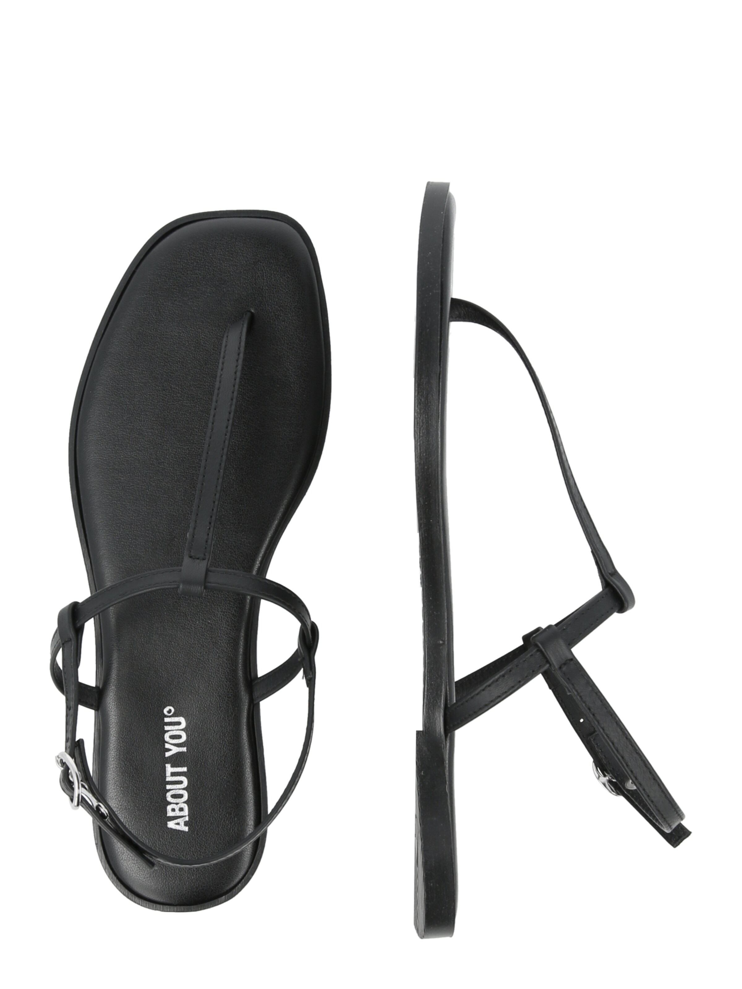 ABOUT YOU T-Bar Sandals 'Cassandra' in Black