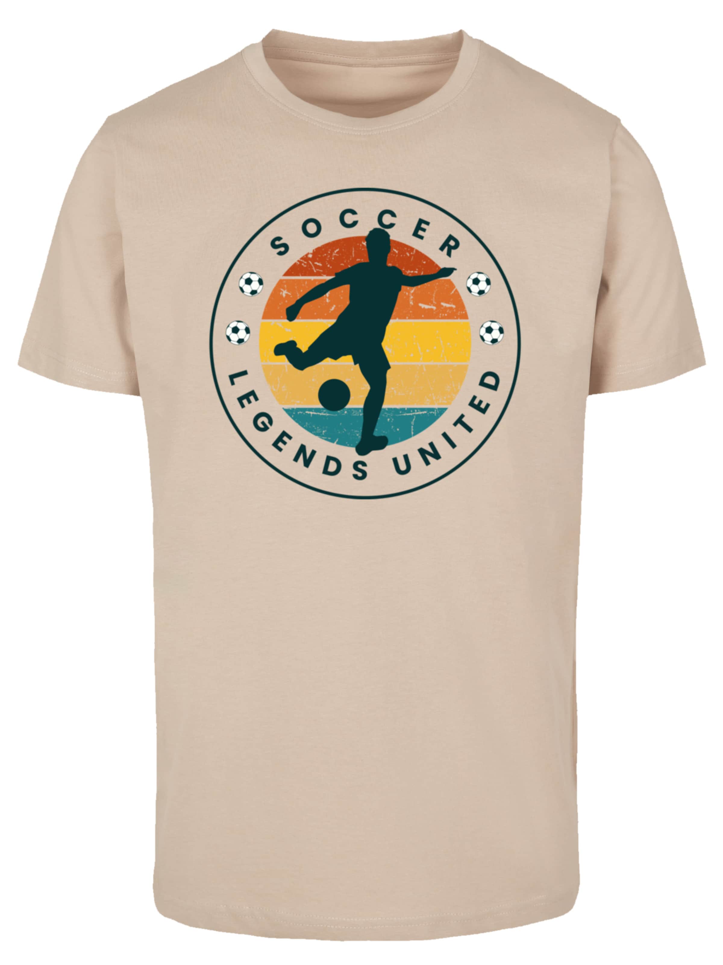 F4NT4STIC Shirt 'Soccer Legends United' in Beige: voorkant