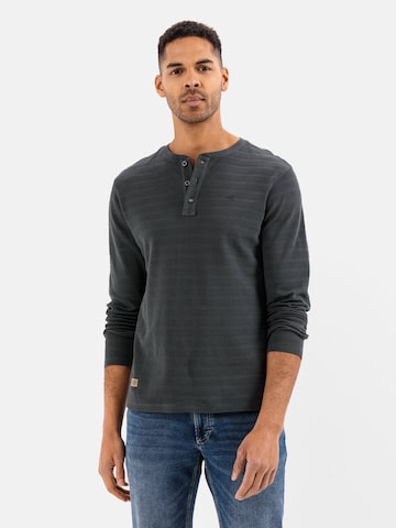 CAMEL ACTIVE Langarm Henleyshirt aus reiner Baumwolle in Grau